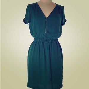 Emerald green Zara V-neck cocktail dress